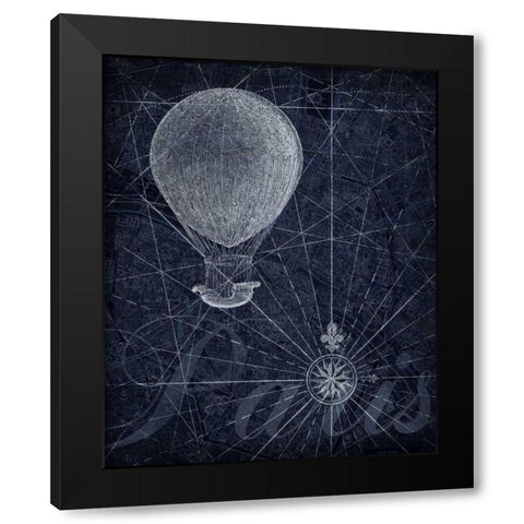 Hot Air over Paris I Black Modern Wood Framed Art Print with Double Matting by Roberts, Art