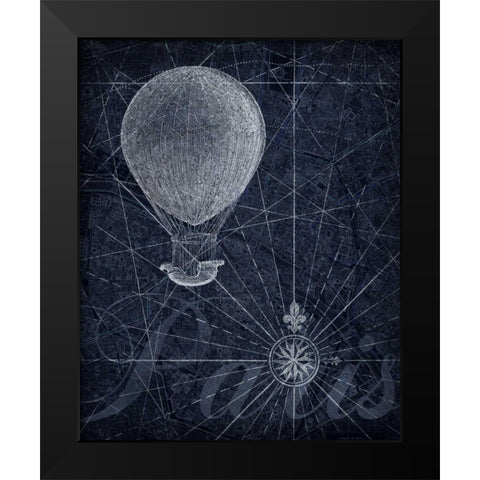 Hot Air over Paris I Black Modern Wood Framed Art Print by Roberts, Art