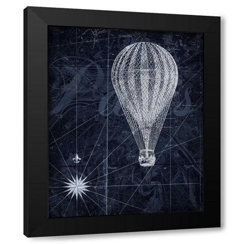 Hot Air over Paris II Black Modern Wood Framed Art Print by Roberts, Art
