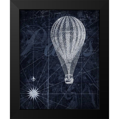 Hot Air over Paris II Black Modern Wood Framed Art Print by Roberts, Art