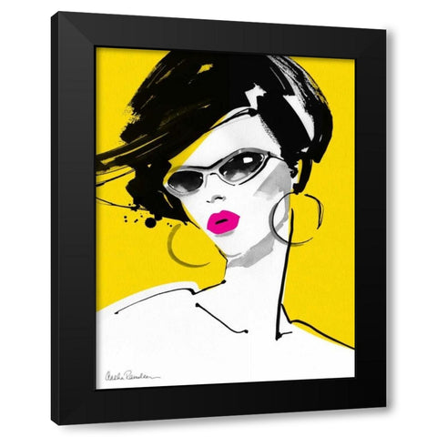 Sunglasses Black Modern Wood Framed Art Print by Ramdeen, Aasha