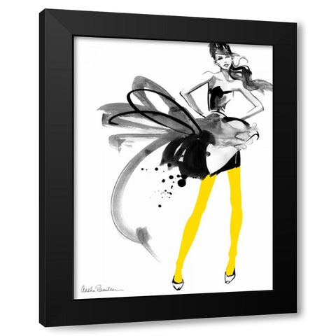 Yellow Tights Black Modern Wood Framed Art Print with Double Matting by Ramdeen, Aasha