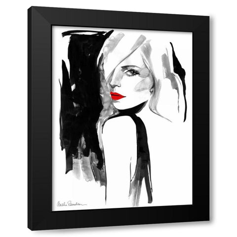 Over the Shoulder Black Modern Wood Framed Art Print with Double Matting by Ramdeen, Aasha