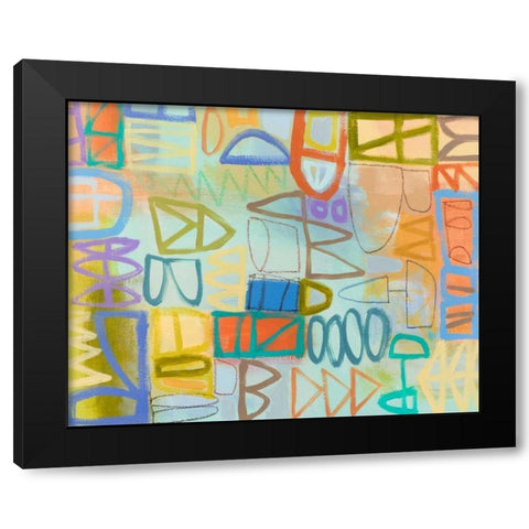 Duet Series I Black Modern Wood Framed Art Print with Double Matting by Richardson-Baughman, Janet