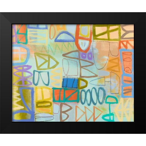 Duet Series I Black Modern Wood Framed Art Print by Richardson-Baughman, Janet