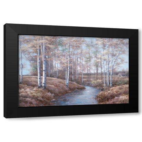 Birch Creek Black Modern Wood Framed Art Print by Romanello, Diane