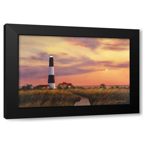 Fire Island Lighthouse Black Modern Wood Framed Art Print by Romanello, Diane
