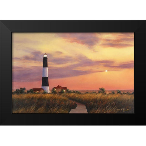 Fire Island Lighthouse Black Modern Wood Framed Art Print by Romanello, Diane