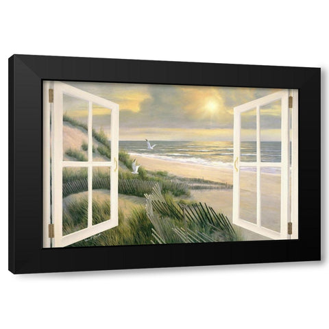 Morning Meditation with Windows Black Modern Wood Framed Art Print by Romanello, Diane