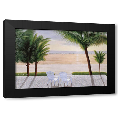 Palm Daydreaming Black Modern Wood Framed Art Print with Double Matting by Romanello, Diane