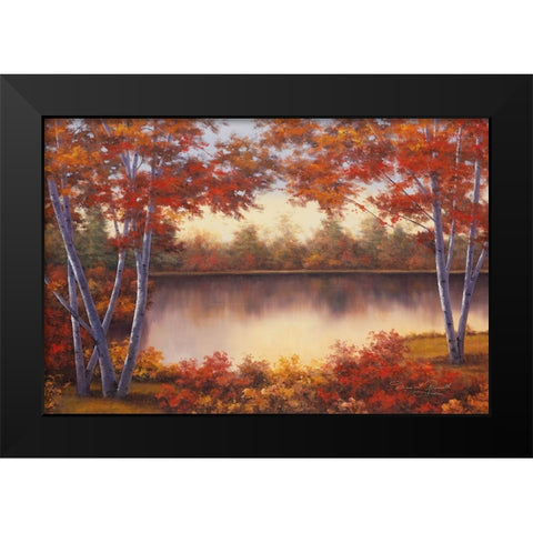 Red and Gold Black Modern Wood Framed Art Print by Romanello, Diane