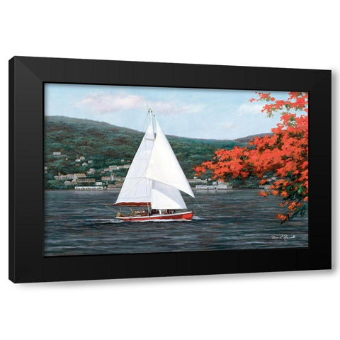 Sail Away Black Modern Wood Framed Art Print by Romanello, Diane