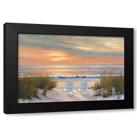 Paradise Sunset Black Modern Wood Framed Art Print by Romanello, Diane