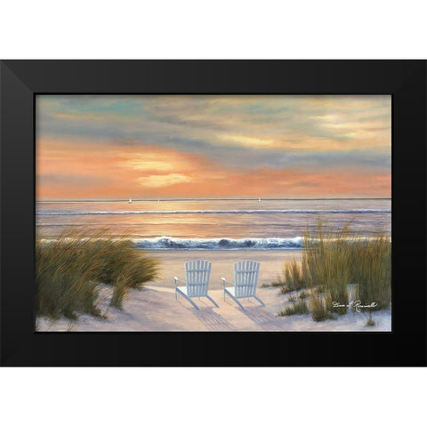 Paradise Sunset Black Modern Wood Framed Art Print by Romanello, Diane