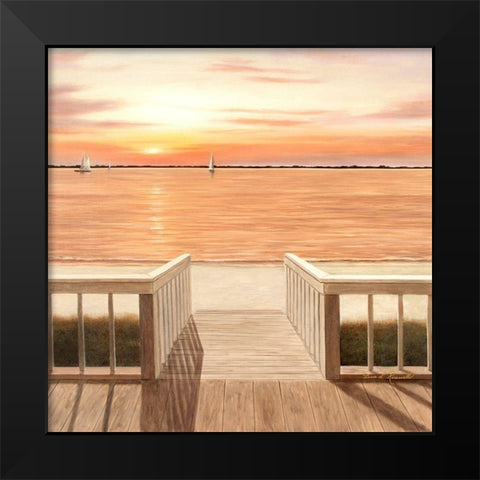 Sunset Deck Black Modern Wood Framed Art Print by Romanello, Diane