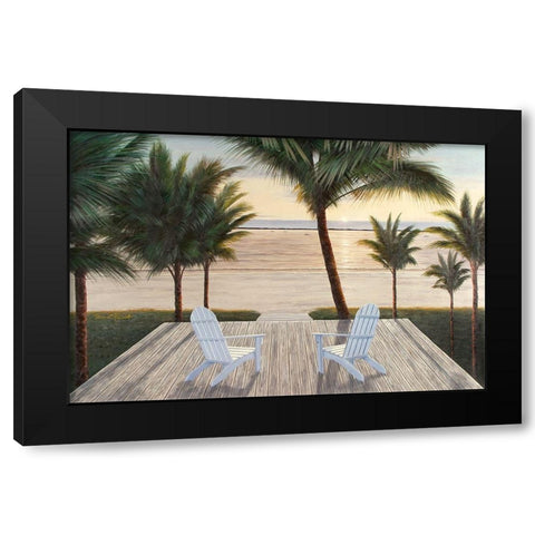 Palm Beach Retreat Black Modern Wood Framed Art Print with Double Matting by Romanello, Diane