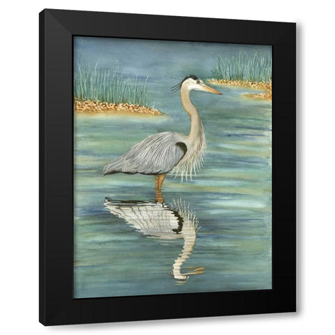 Blue Black Modern Wood Framed Art Print with Double Matting by Reichow, Christine