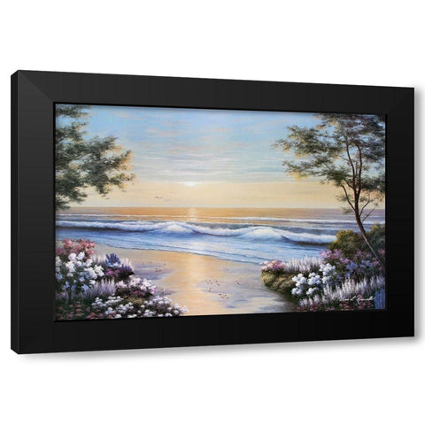 Ocean Breeze Black Modern Wood Framed Art Print by Romanello, Diane