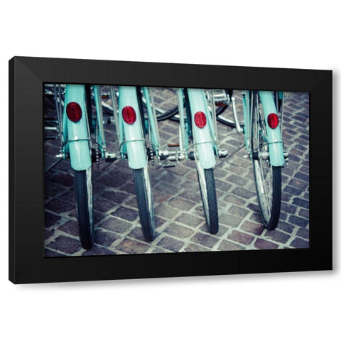 Bicycle Line Up 1 Black Modern Wood Framed Art Print by Reiss, Jessica