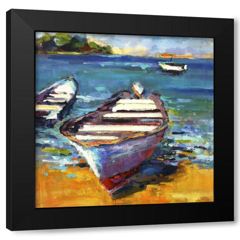 Boat Black Modern Wood Framed Art Print with Double Matting by Railsback, Page Pearson