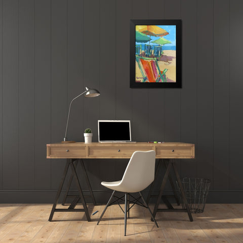 Beach Days Black Modern Wood Framed Art Print by Railsback, Page Pearson