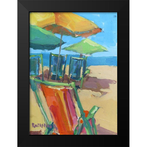 Beach Days Black Modern Wood Framed Art Print by Railsback, Page Pearson