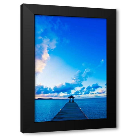Dock Black Modern Wood Framed Art Print with Double Matting by Resnick, Lorne