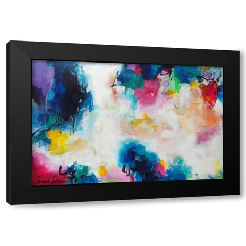 Heart of the Matter Black Modern Wood Framed Art Print by Rahim, Amira