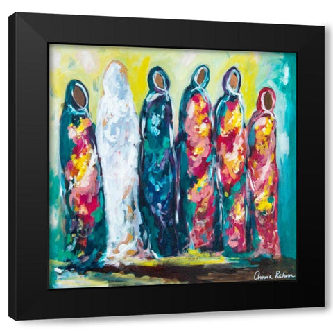 The Wedding Black Modern Wood Framed Art Print by Rahim, Amira
