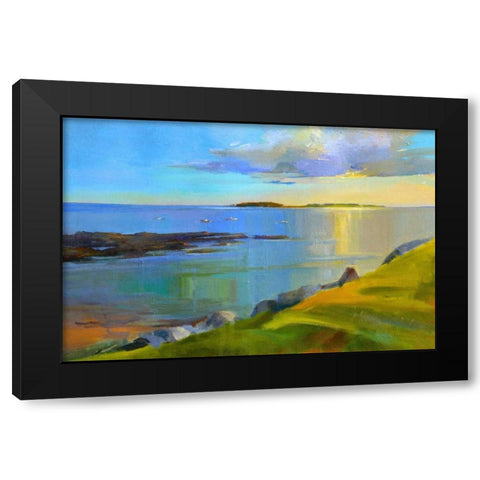 Kettle Cove Boats 2 Black Modern Wood Framed Art Print with Double Matting by Ready, Holly