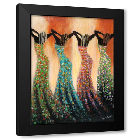 Dance of the Summer Solstice Black Modern Wood Framed Art Print by Stewart, Monica