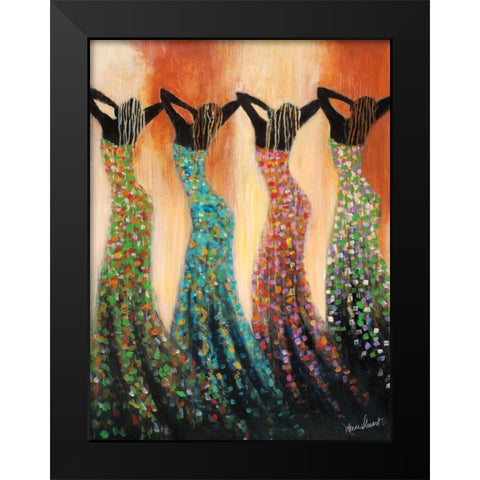 Dance of the Summer Solstice Black Modern Wood Framed Art Print by Stewart, Monica