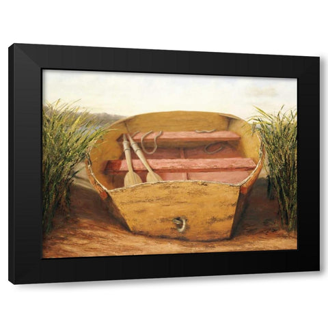 Beached Dinghy Black Modern Wood Framed Art Print by Soderlund, Karl