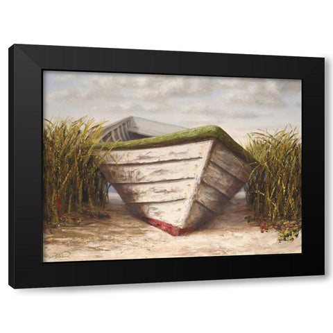 Gloucester Skiff Black Modern Wood Framed Art Print with Double Matting by Soderlund, Karl