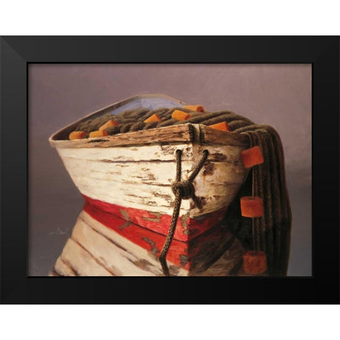 Swampscott Dory Black Modern Wood Framed Art Print by Soderlund, Karl