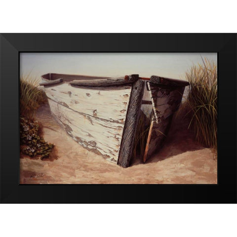 White Boat II Black Modern Wood Framed Art Print by Soderlund, Karl