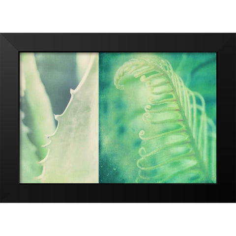 Mint Black Modern Wood Framed Art Print by Soffia, Myan
