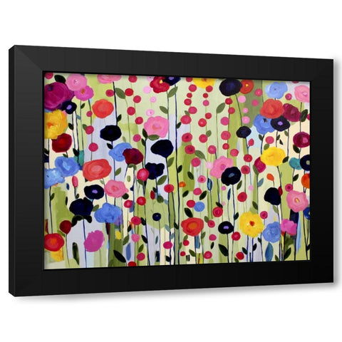 She Found a Place to Bloom Black Modern Wood Framed Art Print with Double Matting by Schmitt, Carrie