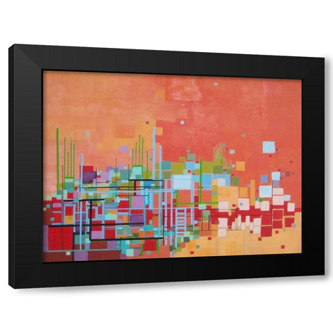 Beach Party Black Modern Wood Framed Art Print with Double Matting by Shannon, Carol Joy