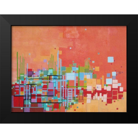 Beach Party Black Modern Wood Framed Art Print by Shannon, Carol Joy