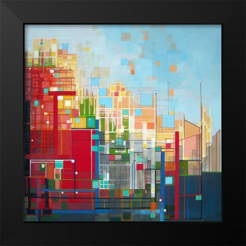 Neighborhood 8 Meridian Black Modern Wood Framed Art Print by Shannon, Carol Joy