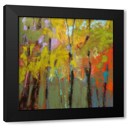 Trees Three Black Modern Wood Framed Art Print with Double Matting by Schmidt, Jane