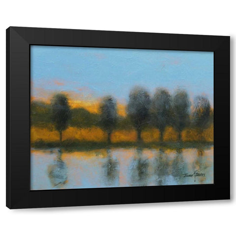 Line of Reflections Black Modern Wood Framed Art Print with Double Matting by Stotts, Thomas