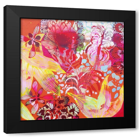 You Cant Catch Me Black Modern Wood Framed Art Print by Siegmann, Sofie