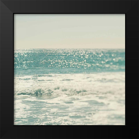 Blue Black Modern Wood Framed Art Print by Soffia, Myan