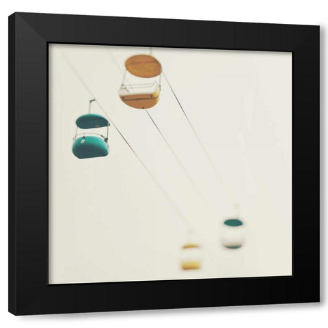 Strings Black Modern Wood Framed Art Print with Double Matting by Soffia, Myan