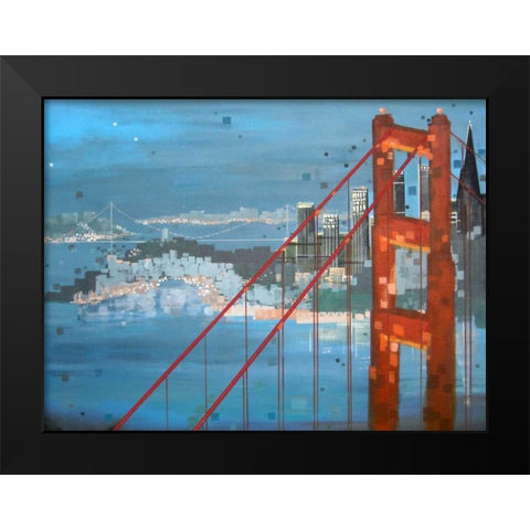 Twilight San Francisco Black Modern Wood Framed Art Print by Shannon, Carol Joy
