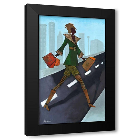 Take Charge  Black Modern Wood Framed Art Print with Double Matting by Stephens, Phyllis