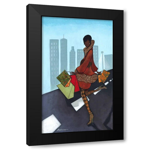 Take Over Black Modern Wood Framed Art Print by Stephens, Phyllis