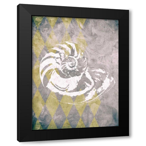 Vintage Harlequin Shell 1 Black Modern Wood Framed Art Print by Soave, Alicia